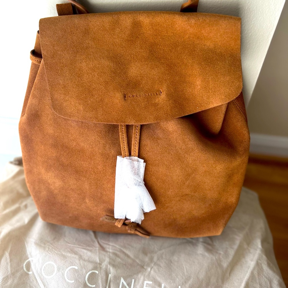 Women suede backpack purse